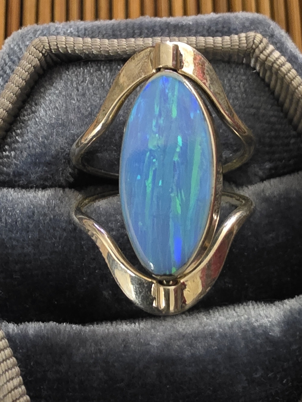 925 Silver Opal,onyx Reversible Ring